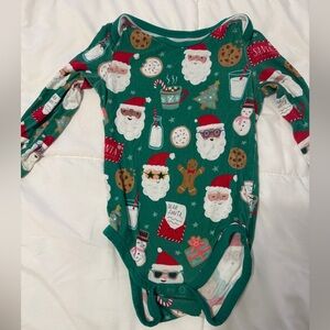 Little Sleepies Green Santa and Treats Bodysuit